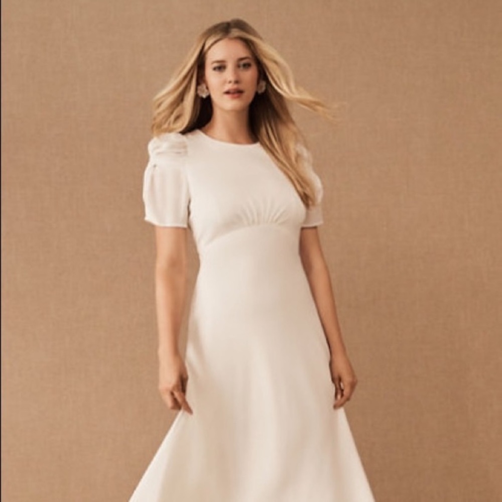 BHLDN Anthropologie Leyden Dress Ivory White